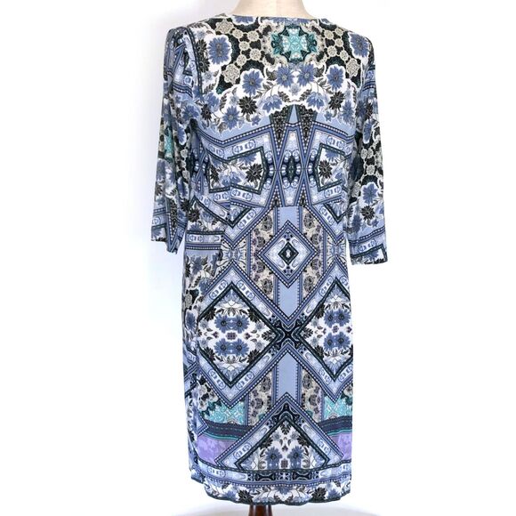 J. Jill Blue Floral High Waist Dress Rayon Blend SM - Picture 6 of 7